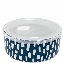 Ladelle Abode Ink Blue Dashes 16cm Microwave Food Bowl