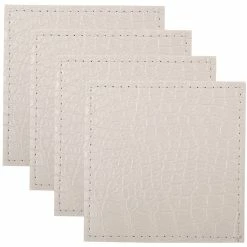Maxwell and Williams Table Accents Leather Look Alligator Coaster 10x10cm Set of 4 White