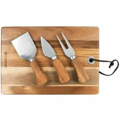Peer Sorensen Rectangle Cheese Board with 3 Knives Acacia