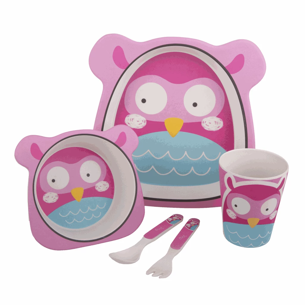 Bambeco Bamboo 5 Piece Kids Meal Set - Owl