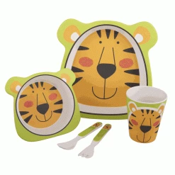 Bambeco Bamboo 5 Piece Kids Meal Set - Tiger