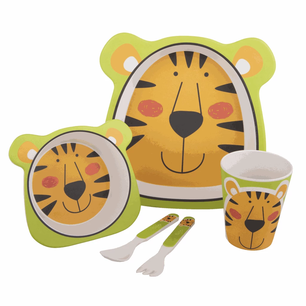 Bambeco Bamboo 5 Piece Kids Meal Set - Tiger