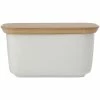 Maxwell and Williams White Basics Butter Dish with Bamboo Lid
