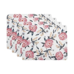 Maxwell and Williams Peony Cork Back Placemat 34x26.5cm Set of 4 Gift Boxed