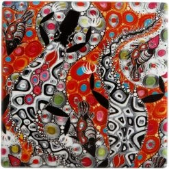 Maxwell and Williams Melanie Hava Jugaig-bana-wabu Ceramic Square Coaster 10cm