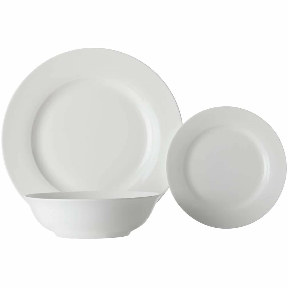 Maxwell and Williams White Basics European Rim Dinner Set 12 Piece Set