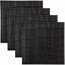 Maxwell and Williams Table Accents Leather Look Alligator Coaster 10x10cm Set of 4 Black
