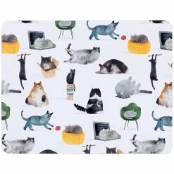 Maxwell and Williams Marc Martin Feline Friends Cork Back Placemat 34x26.5cm Set of 4