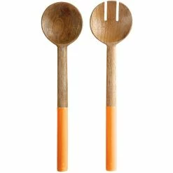 Maxwell and Williams Mezze Salad Servers Mango Wood 31cm Ochre - 31cm / Ochre