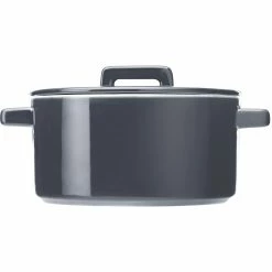 Maxwell and Williams Epicurious Round Casserole 1.3L Grey Gift Boxed