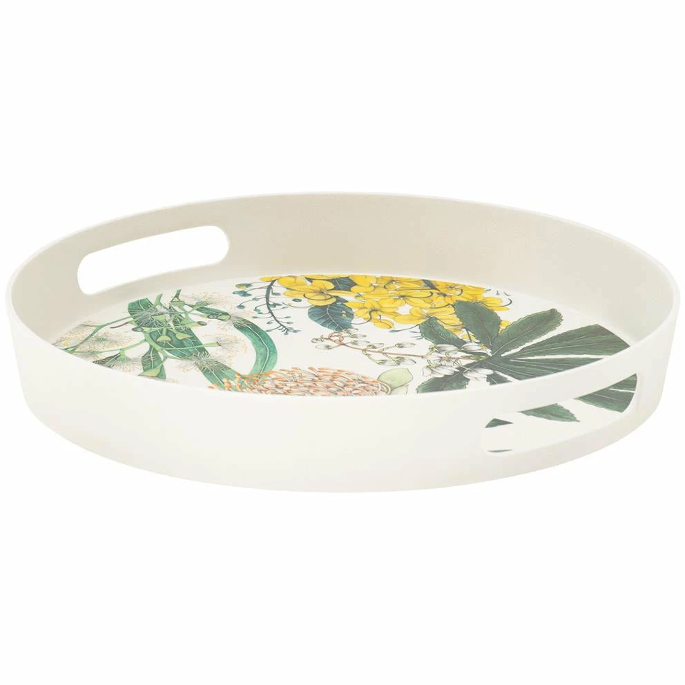 Maxwell and Williams The Blck Pen Golden Summer Bamboo Round Serving Tray 35x5cm