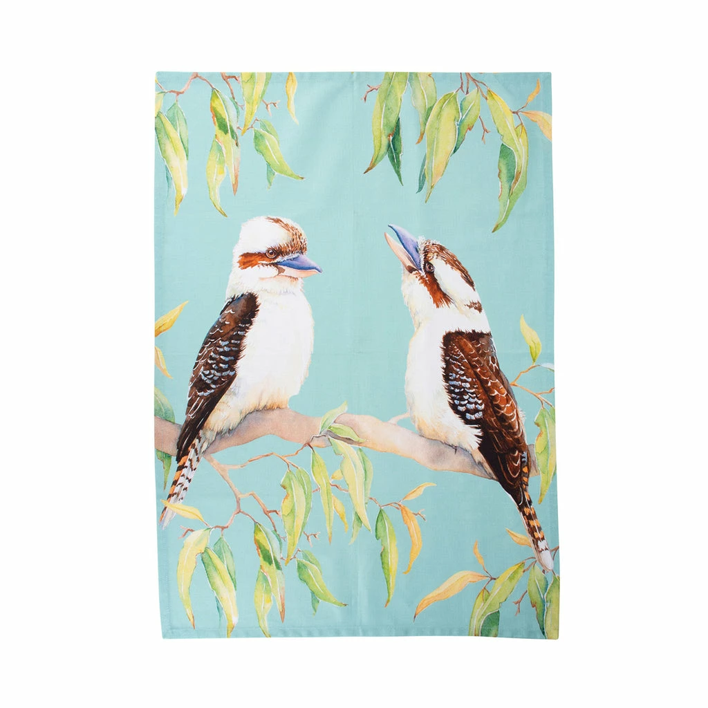 Maxwell and Williams Katherine Castle Bird Talk Tea Towel 50x70cm Kookaburras