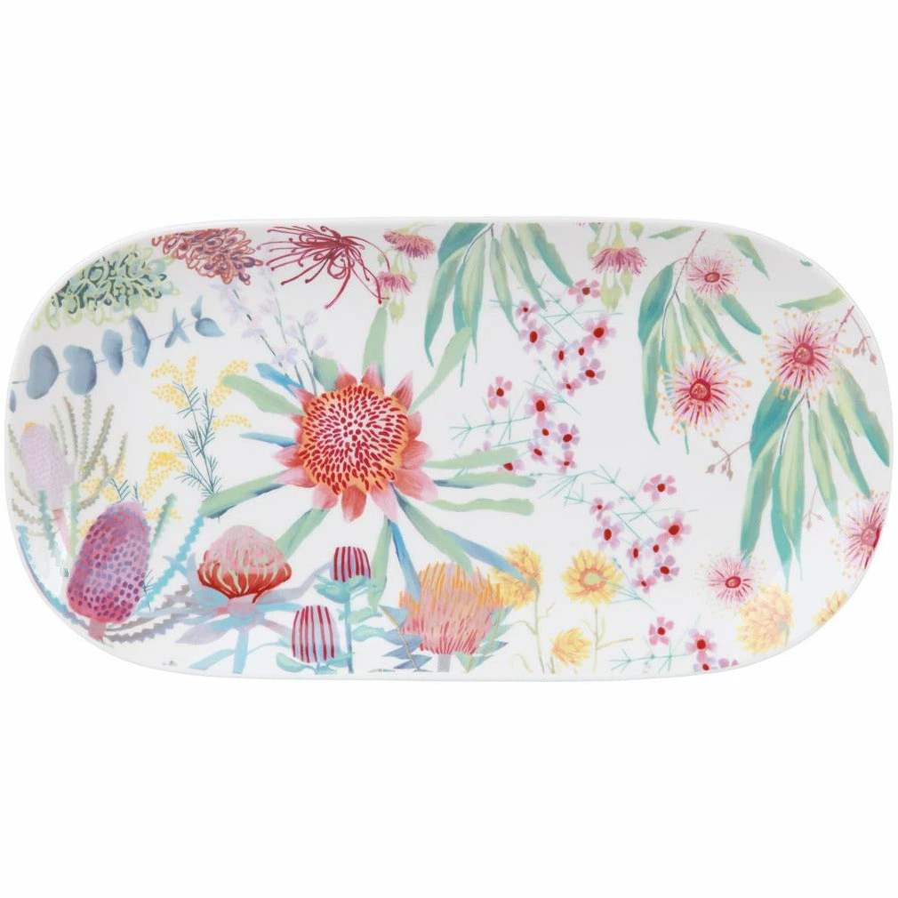 Maxwell and Williams Royal Botanic Gardens Native Blooms Oval Platter 33x17.5cm Gift Boxed