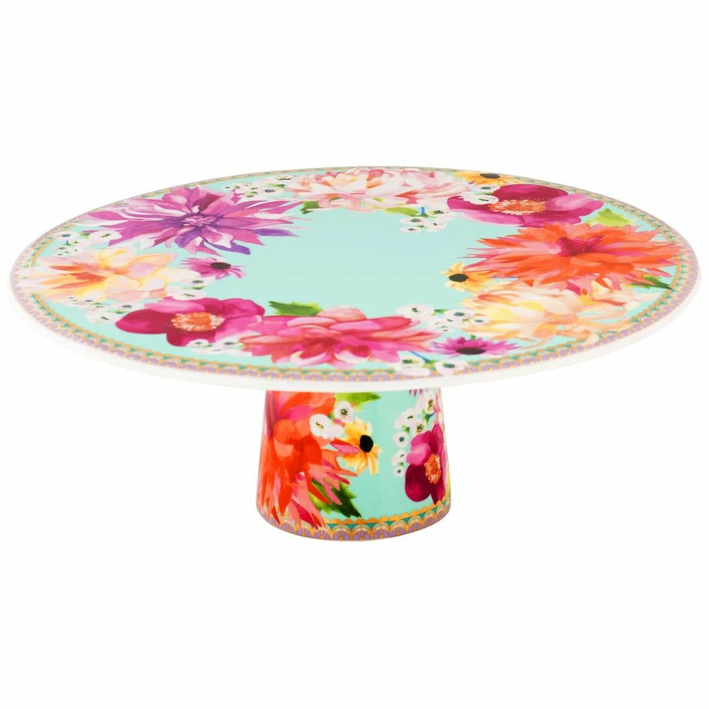 Maxwell and Williams Teas and Cs Dahlia Daze Footed Cake Stand 28cm Sky Gift Boxed