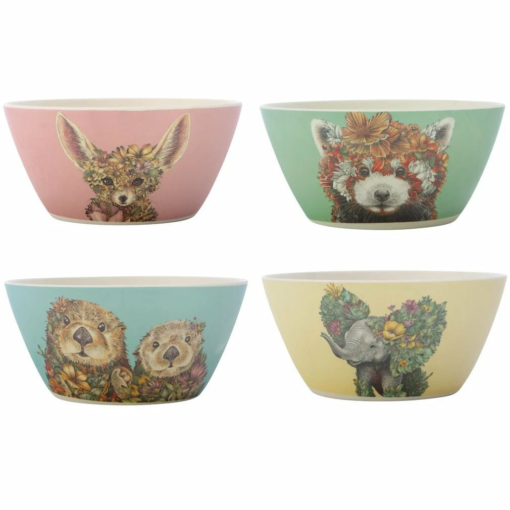 Maxwell and Williams Marini Ferlazzo Wild Planet Bamboo Bowl 14.5cm Set of 4 Assorted