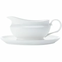 Maxwell and Williams White Basics Gravey Boat And Saucer 550ml
