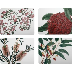 Maxwell and Williams Royal Botanic Gardens Cork Back Placemat 34x26.5cm Set of 4 Assorted Gift Boxed