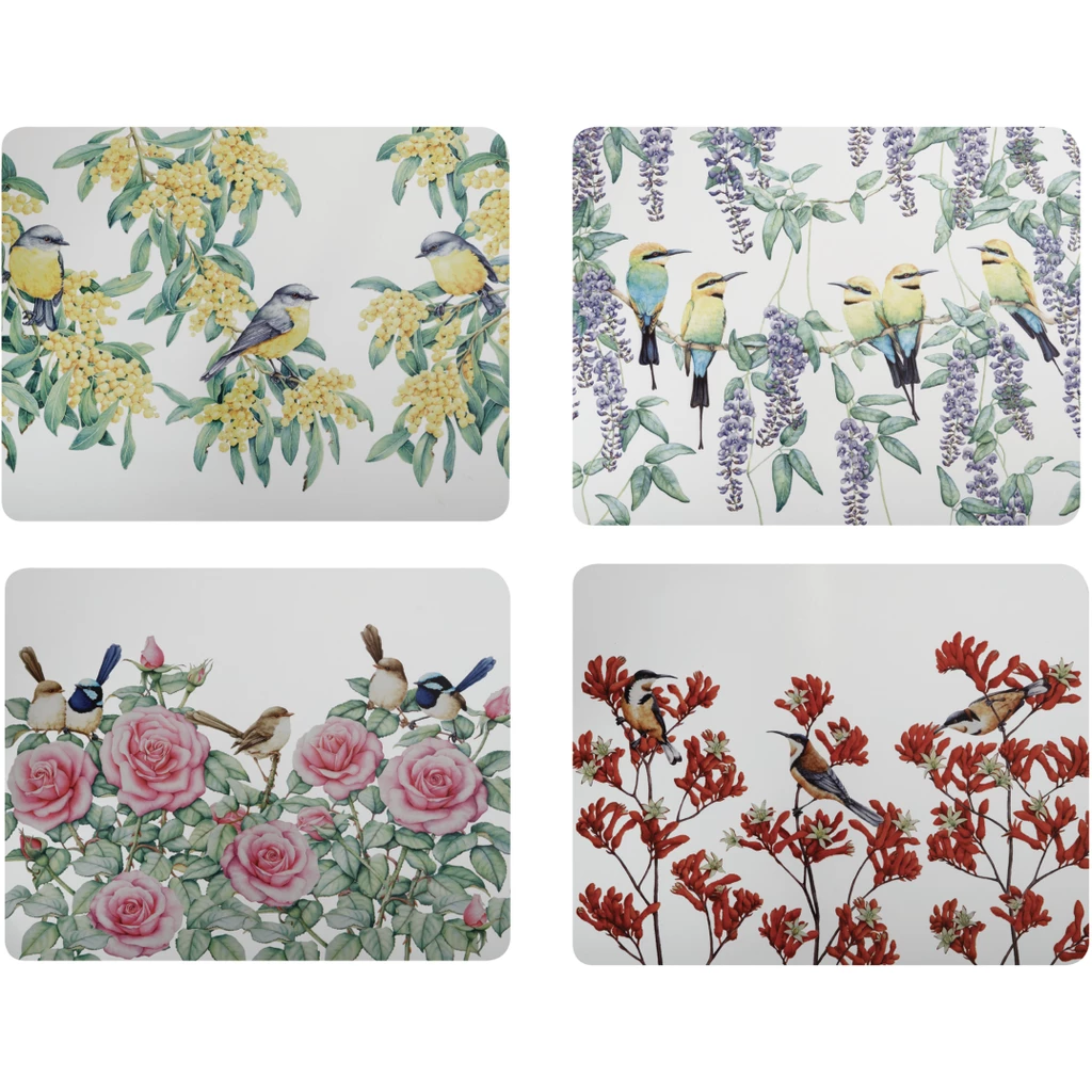 Maxwell and Williams Royal Botanic Gardens - Garden Friends Cork Back Placemat 34x26.5cm Set of 4 Assorted Gift Boxed